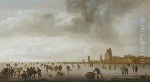 A Winter Landscape by Willem Gillisz. Kool