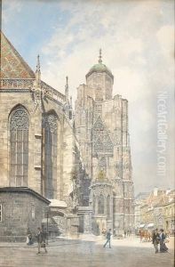 A Cathedral Square by Franz Kopallik