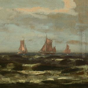 Marine With Sailing Boatsalong The Coast Of Sylt by Karl Koppel