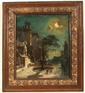 Mondlandschaft Mit Landhaus by Theodor Hermann Wil. Koppen