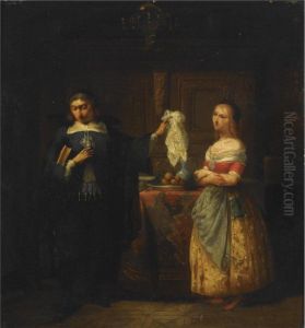 Scene From The Play 'tartuffe' By Moliere by Alexander Hugo Bakker Korff