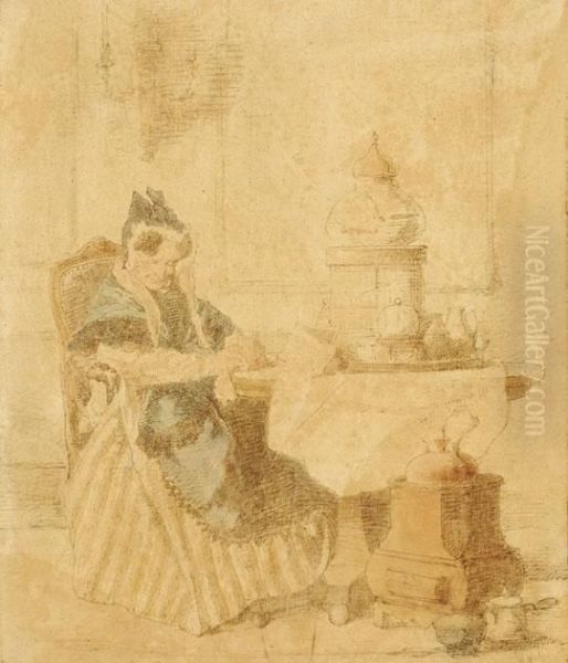 Old Lady At A Table - view 1