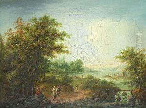 Landskap Med Figurer Och Vattendrag by Johan Philip Korn