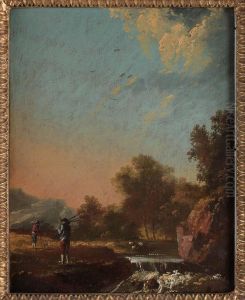 Flodlandskap Med Figurer by Johan Philip Korn