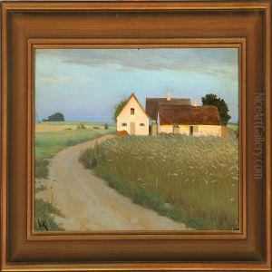 Sunset At Hellebaek by Valdemar Kornerup