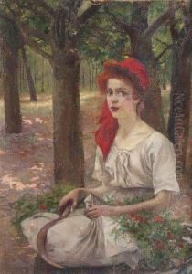 Jeune Fille Apres La Cueillette by Michel Korochansky