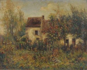 Maison Dans Un Jardin Fleuri by Michel Korochansky