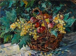 Basket With Fruit by Aleksej K. Korovin