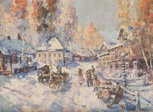Village Sous La Neige by Konstantin Alexeievitch Korovin