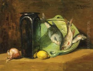 Still Life With Fish On A Platter by Gerard Nicolaas Korthals