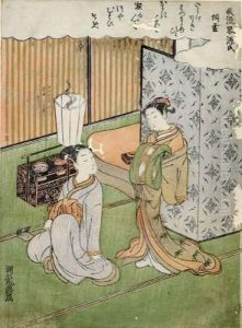 Deux Courtisanes Dans Une Maison De The by Isoda Koryusai