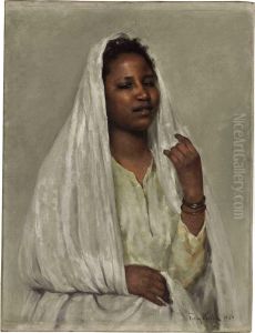 An Egyptian Beauty In White by Franz Xavier Kosler