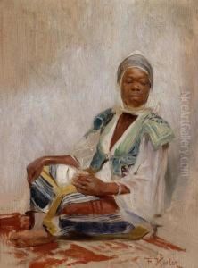 Nubian Woman Resting by Franz Xavier Kosler