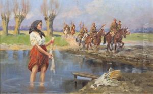 Washing Girl by Jerzy Kossak