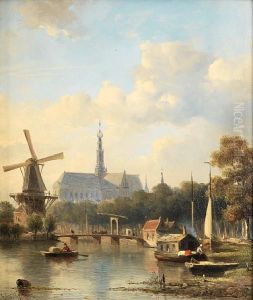 A View Of Haarlem With St Bavo Cathedral From The River