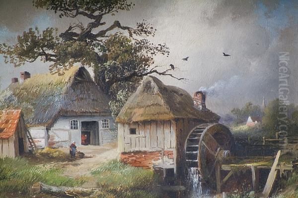 Thatched Cottages And A Watermill - view 1