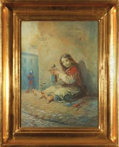 Dziewczynka Z Lalka, 1894 R. by Franciszek Kostrzewski