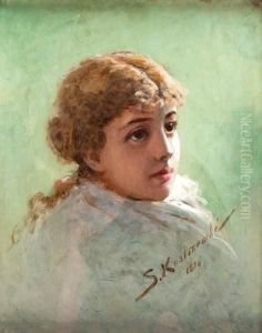 Portret Dziewczyny by Stanislaw Kostrzewski