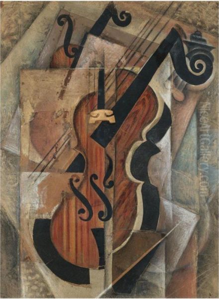 Cubist Still Life With Violin - view 1