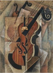 Cubist Still Life With Violin by Paul Kotlarevski
