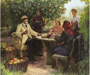 Der Akademiker Mit Schurin Und Seinen Studenten by Petr Ivanovich Kotov