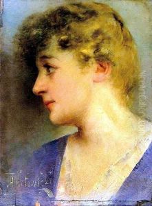Portret Mlodej Dziewczyny by Apolinary Stanislaw Kotowicz