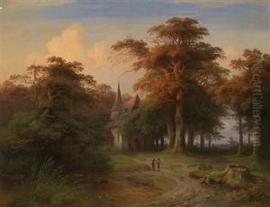 Woodland Chapel In The Evening Light by Theodor Kotsch