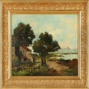 Summer Landscape Withcountry Houses by Theodor Kotsch