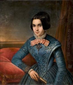 Portrait Of A Young Lady by Nicholaos Kounelakis