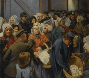 On The Market, Brabant by Heinrich Martin Krabb