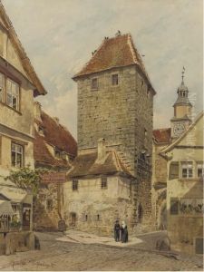 The Townhall At Rothenburg by Karl Hermann Krabbes