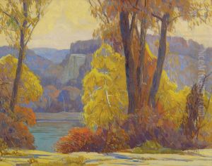 Autumn River Landscape by Carl Rudolph Krafft