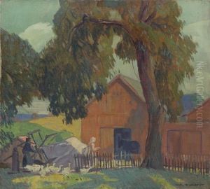Bringing The Animals To The Barn by Carl Rudolph Krafft