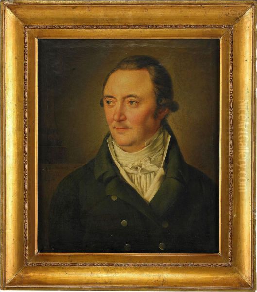 Portratt Av Grosshandlaren Heinrich Gottlieb Peters Kladd I Gron Rock Och Vit Vast - Brostbild - view 1