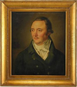 Portratt Av Grosshandlaren Heinrich Gottlieb Peters Kladd I Gron Rock Och Vit Vast - Brostbild