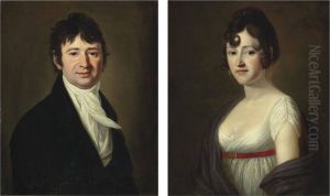 Portrait Of Alexandre Pazzani; And A Portrait Of Magdalena Pazzani, His Wife by Barbara Krafft-Steiner