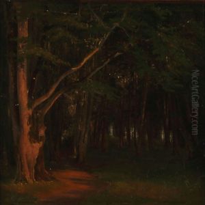 Det Indre Af En Bogeskov by Frederik Kraft