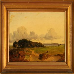 Danish Landscape With A View Towards An Inlet by Frederik Kraft