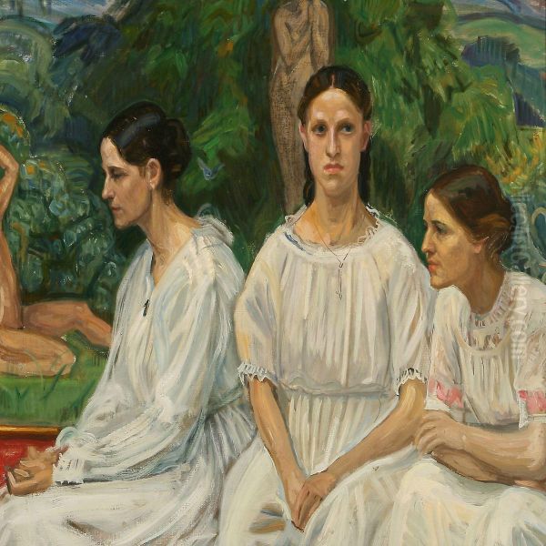Portrait Of The Danish Painter Joakim Skovgaard's Threedaughters, Eline, Agnete And Georgia - view 1