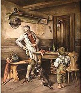 Inneres Einer Bauernstube by Willibald Krain