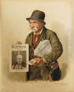 Zeitungsverkaufer by Peter I Kramer