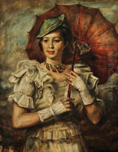 Portrait De Femme A L'ombrelle