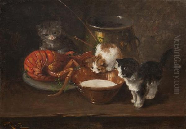 Kittens With Lobster - view 1