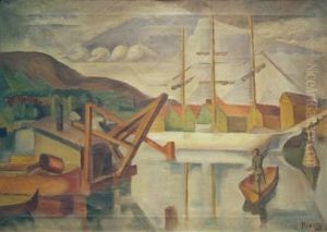 Harbor Scene by Nils Michael Krantz