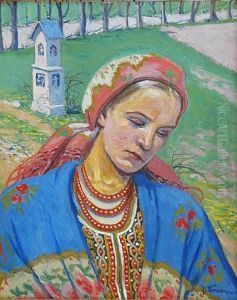 Portret Dziewczyny W Stroju Ludowym