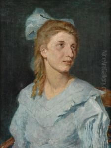 Portrait Einer Jungen Frau. Anbei: Vorzeichnung Fur Dieses Gemalde. by Otolia Kraszewska