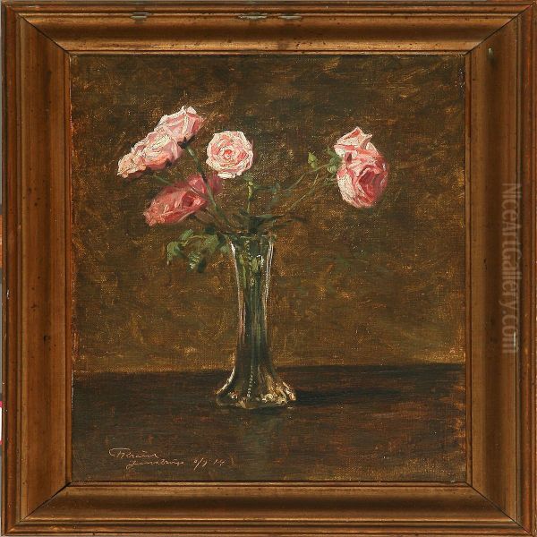 Pink Roses In A Vase - view 1