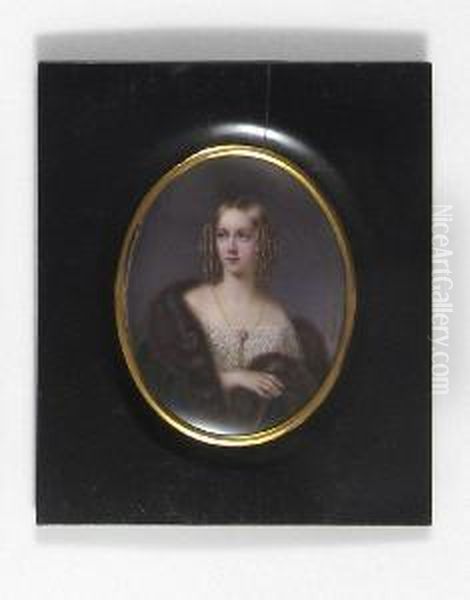 Bildnis Einer Jungen Dame Mit Pelzverbramtem Umhang. - view 1