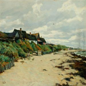 View From The Beach At Tisvilde, North Zealand by Emil Krause