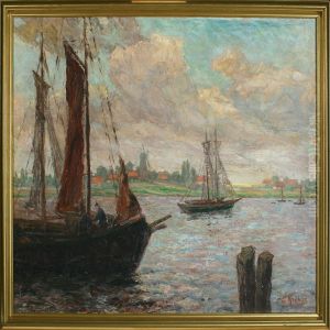 Scenery With Sailboats by Emil Krause